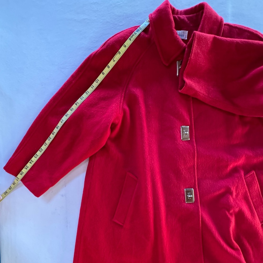 Vintage Mob Wife Jackie O Leslie Fay Swing Coat Wool Blend ‘50s ‘60s USA (L~XL) - Picture 12 of 17